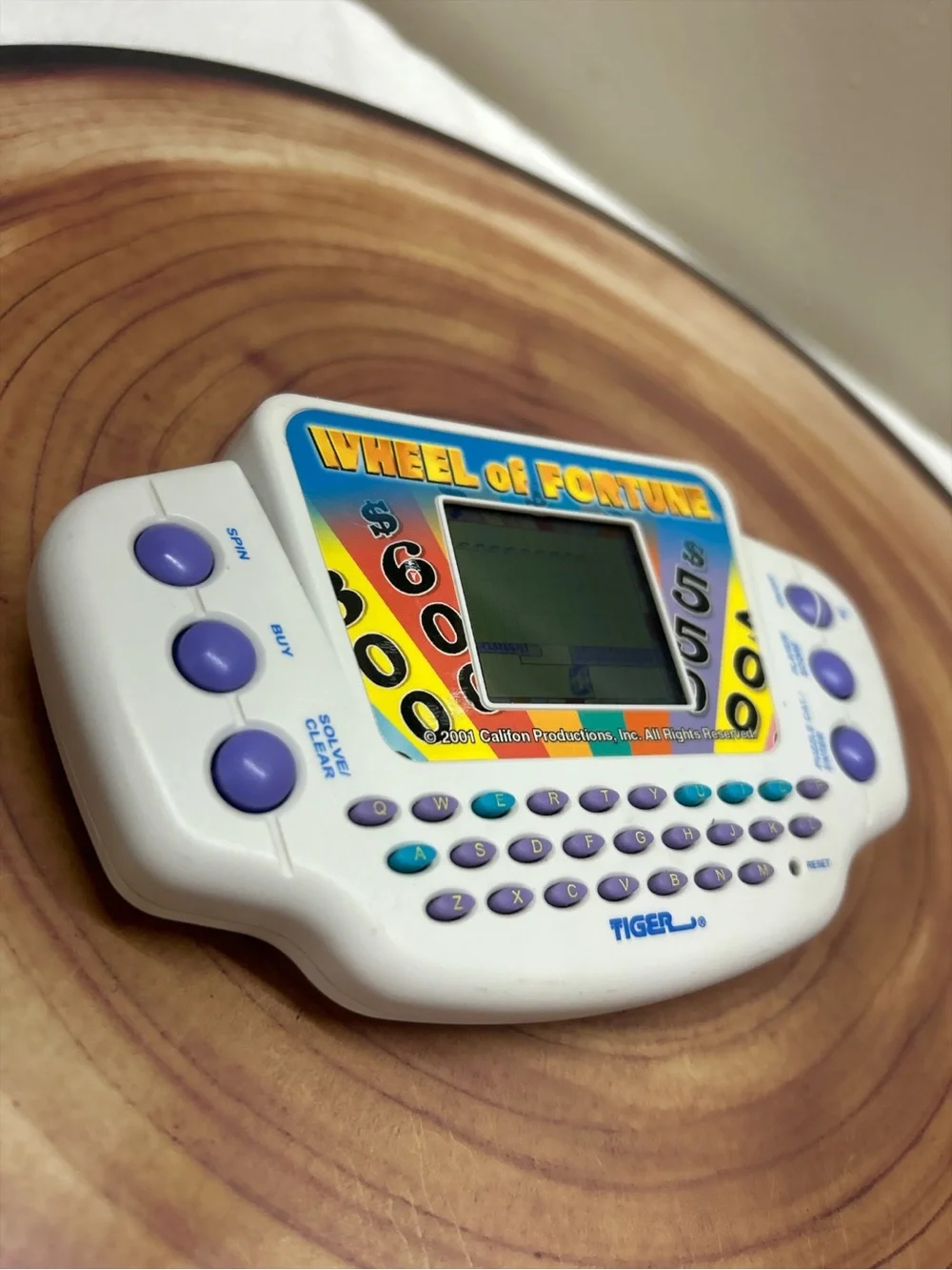 Vintage 2001 Tiger Wheel of Fortune Handheld Electronic Game Cartridge Tested